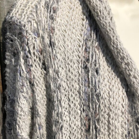 Free People Small Anthropologie Cardigan Sweater Knit Runaway Love Gray Top - Picture 9 of 13